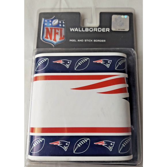New England Patriots Wall Border Peel and Stick 5" x 15' NFL Team Football Sport - Picture 2 of 4